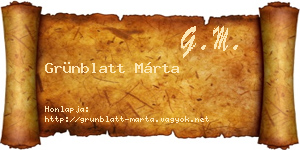Grünblatt Márta névjegykártya